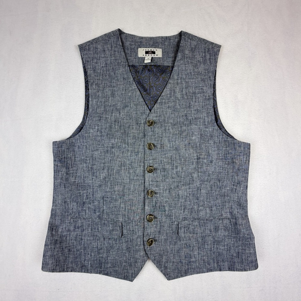 Joseph Abboud Vest Mens Medium Grey Classic 5 Button Dapper Preppy Wedding
